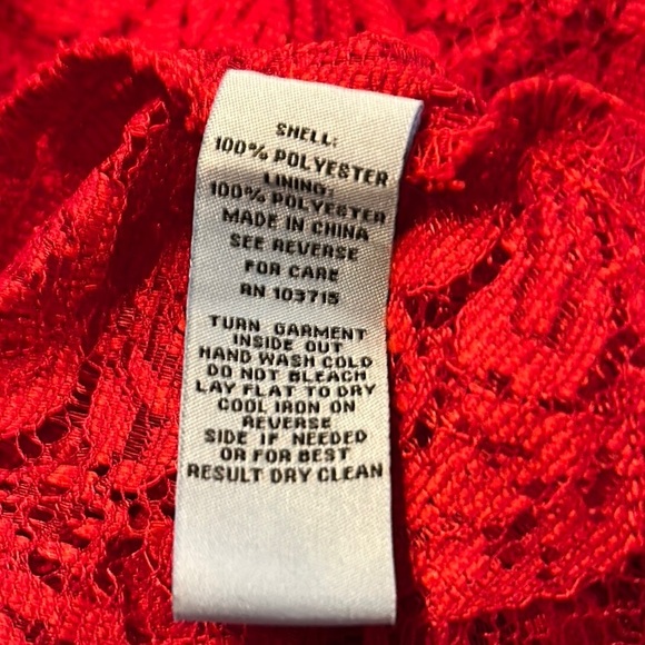 Elegant Red Lace Mini Dress - Picture 11 of 11